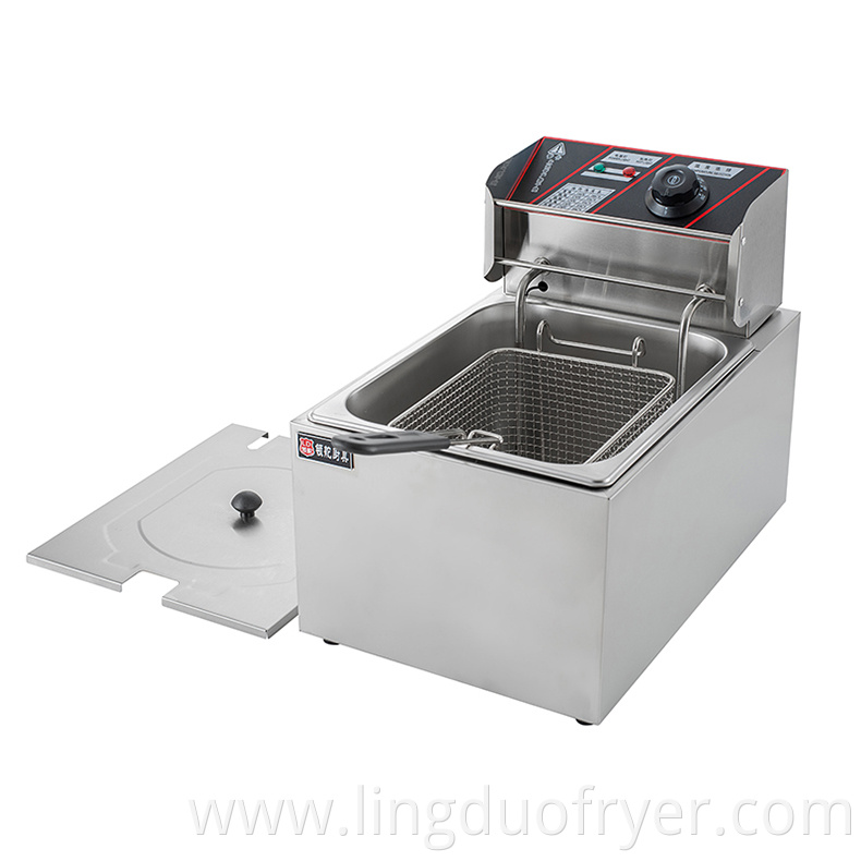 8l Single Basket Electric Fryer Front